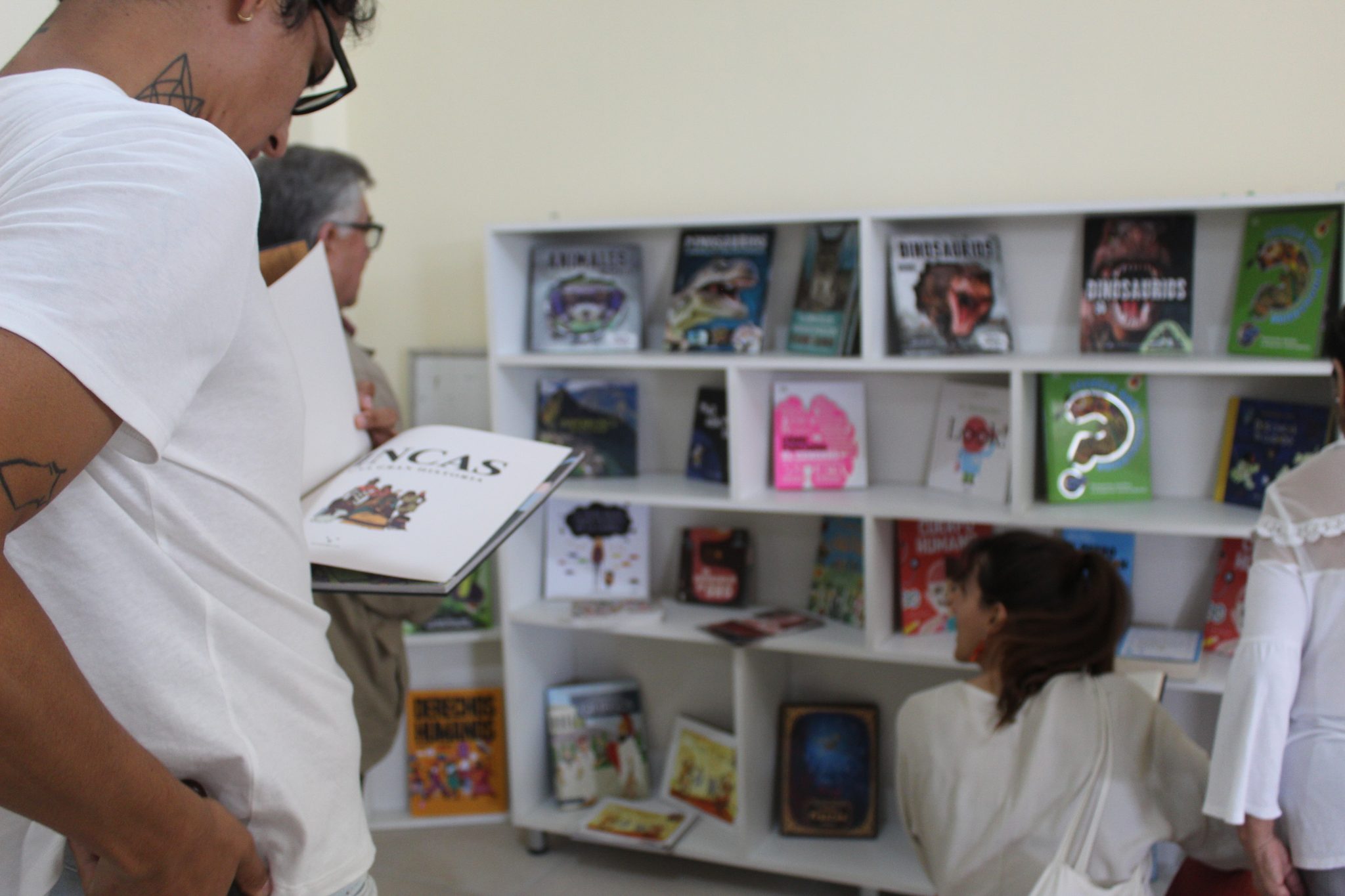Volunteers checking the books